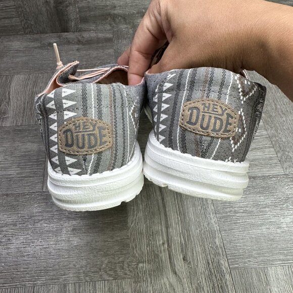 Hey Dude Wendy Boho Women's size 6 Light Grey Lightweight Slip On Shoes - Picture 6 of 8